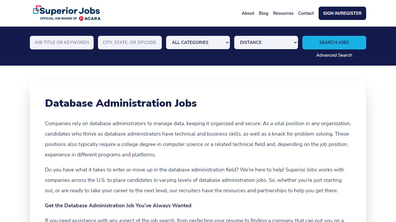 Database Administration Jobs - Superior Jobs
